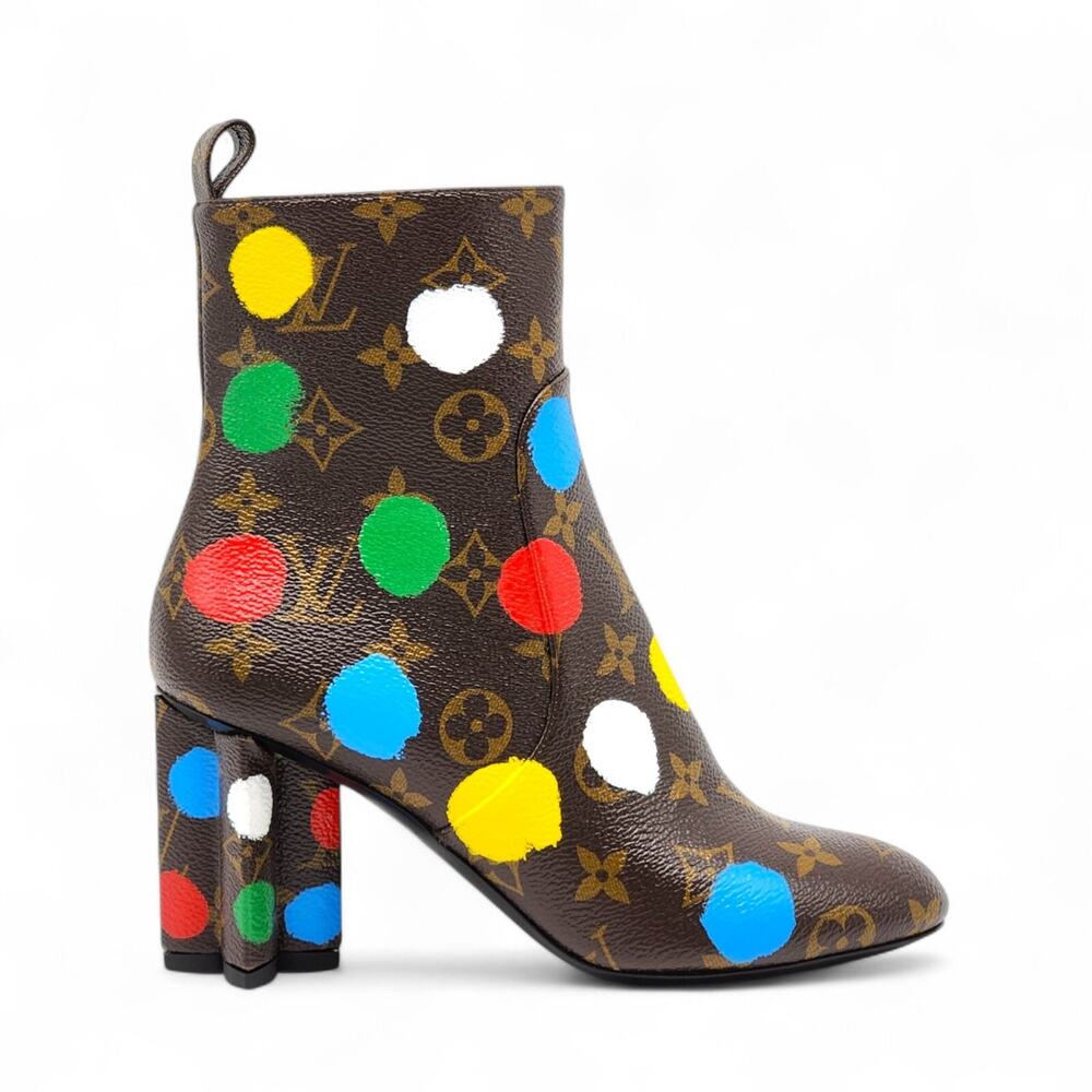Louis Vuitton x Yayoi Kusama Monogram Dots Coated Ankle Boots EU 36 US 5.5 - NWB - Picture 3 of 11